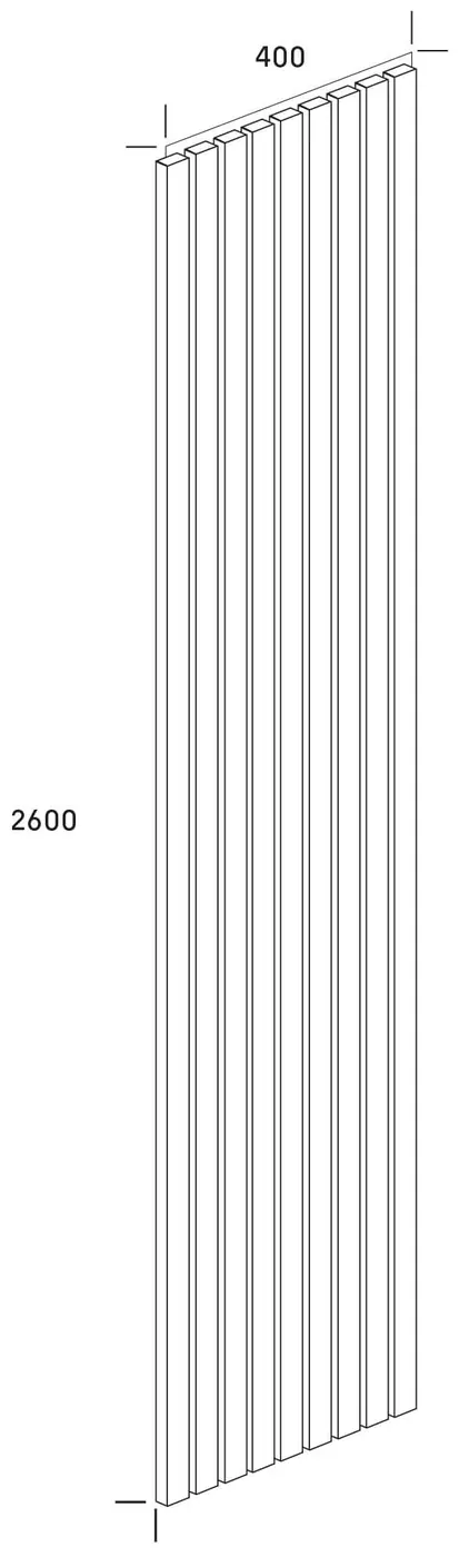 Šema akupanela, dužina 2600 mm, širina 400 mm